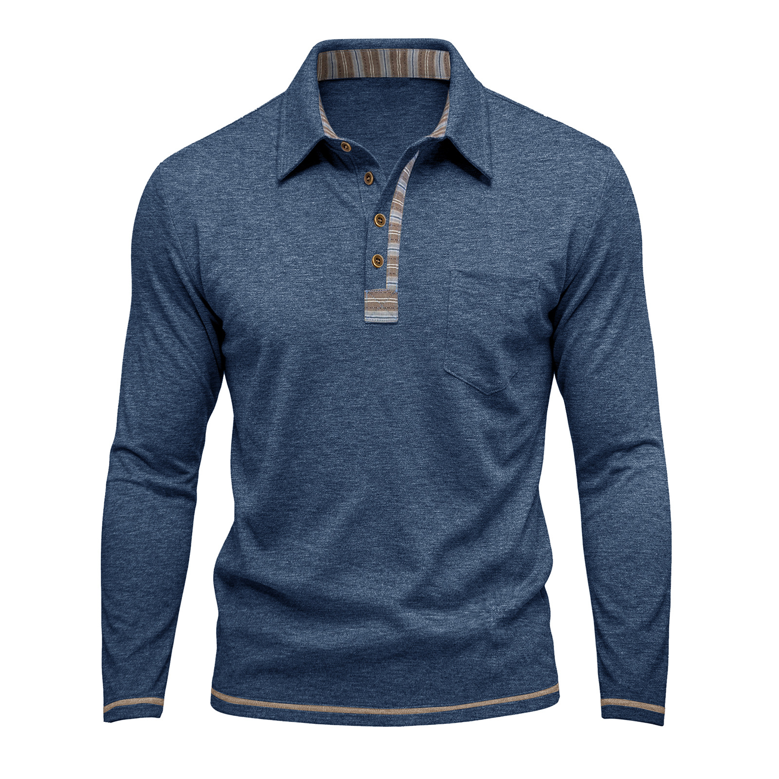 long-sleeve men's polo shirt - Image 2