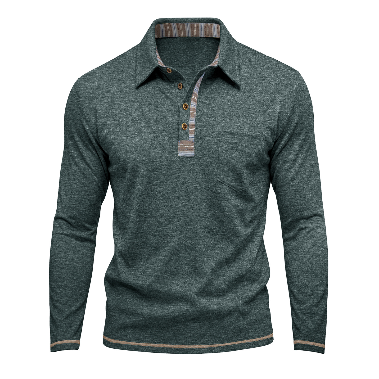 long-sleeve men's polo shirt - Image 7