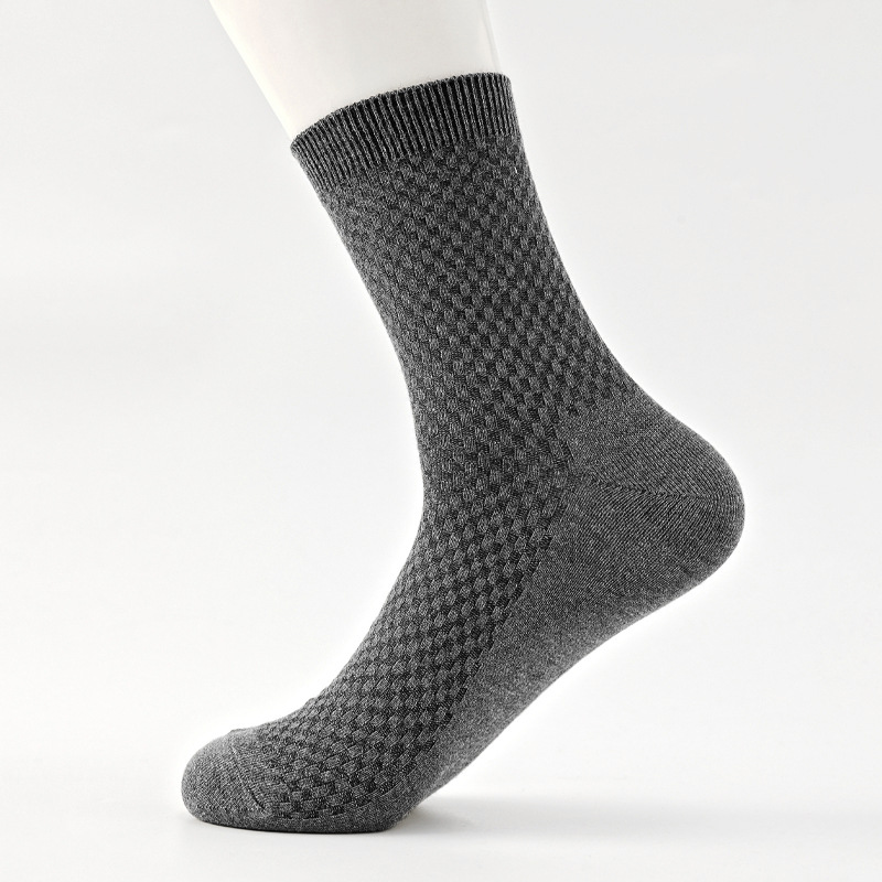 Men's mid-calf textured bamboo socks 10-pack - Image 8