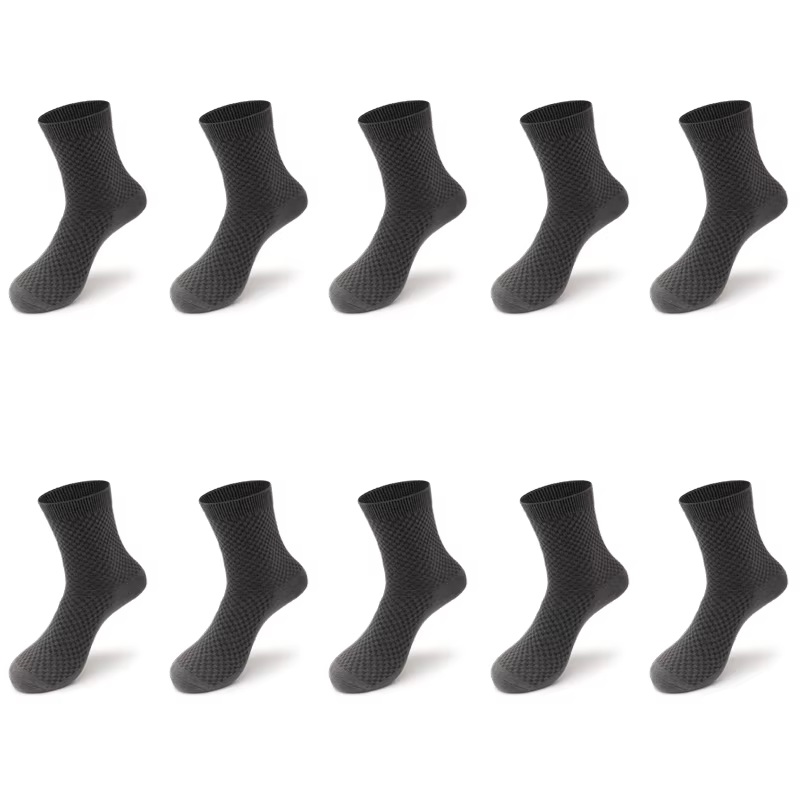 Men's mid-calf textured bamboo socks 10-pack - Image 15