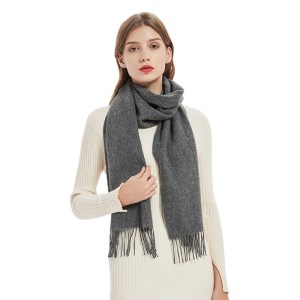 100% wool winter fringe scarf