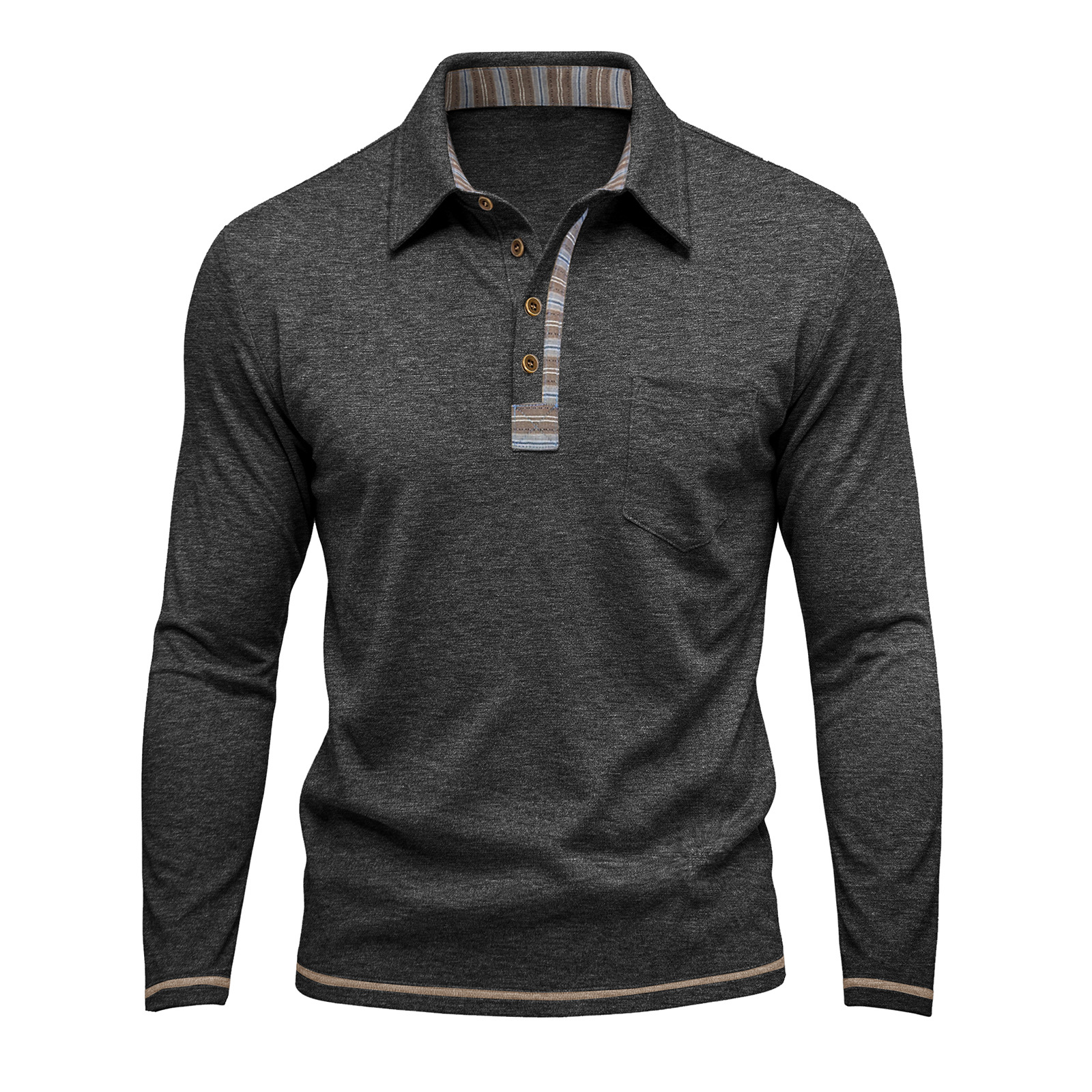 long-sleeve men's polo shirt - Image 9
