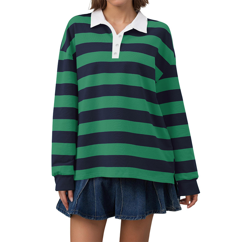 Oversized women's striped rugby shirt - Image 5