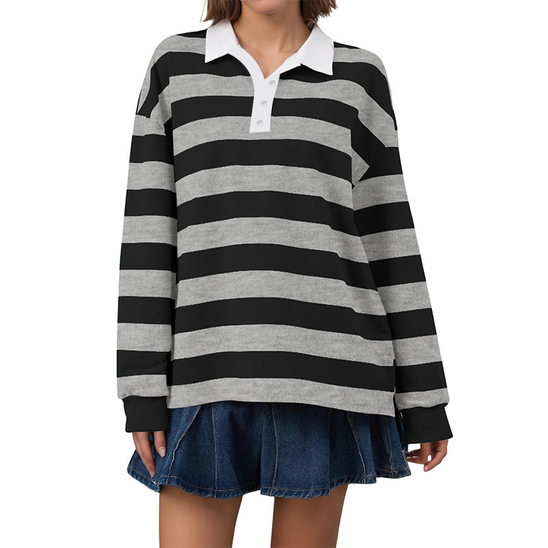 Oversized women's striped rugby shirt - Image 6