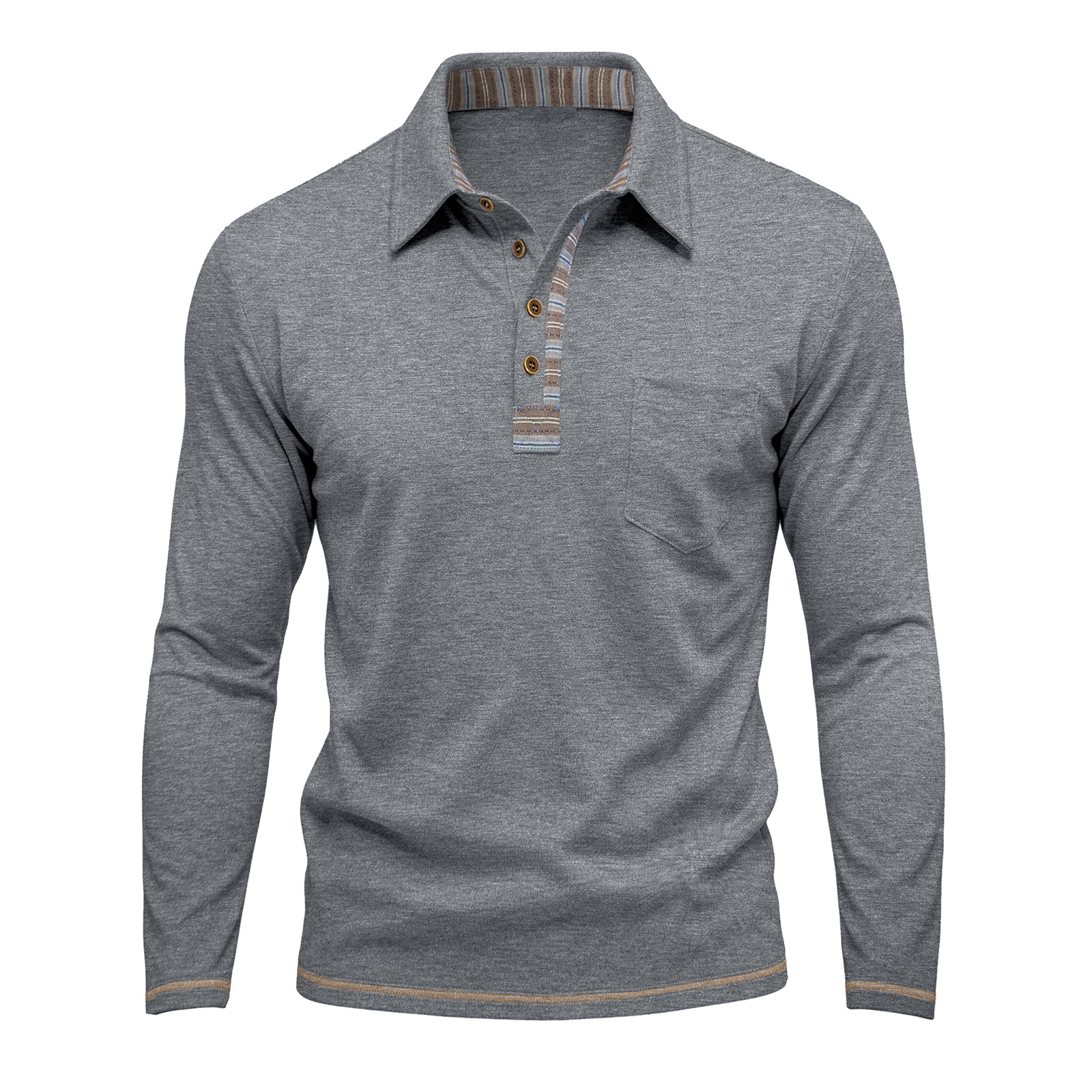 long-sleeve men's polo shirt - Image 4