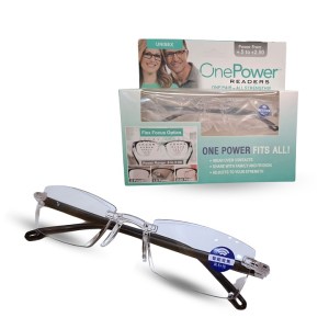 Frameless adaptive zoom reading glasses
