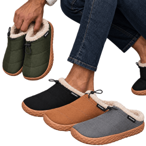 Warm slip-on men's mules