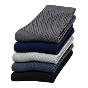 Men's mid-calf textured bamboo socks 5-pack