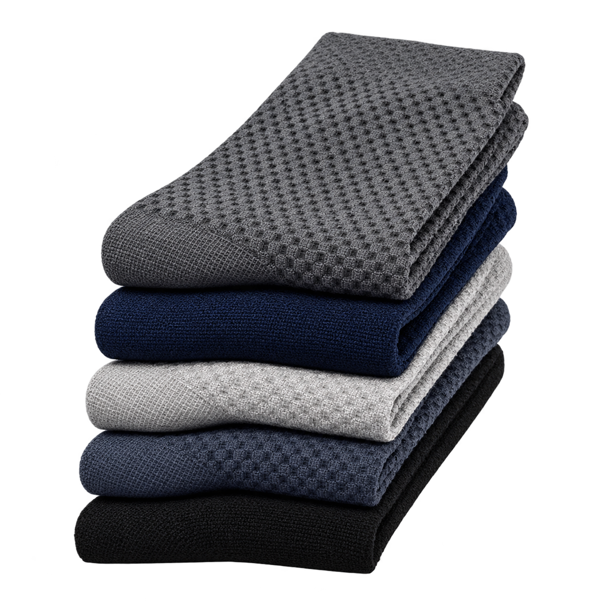 Men's mid-calf textured bamboo socks 10-pack