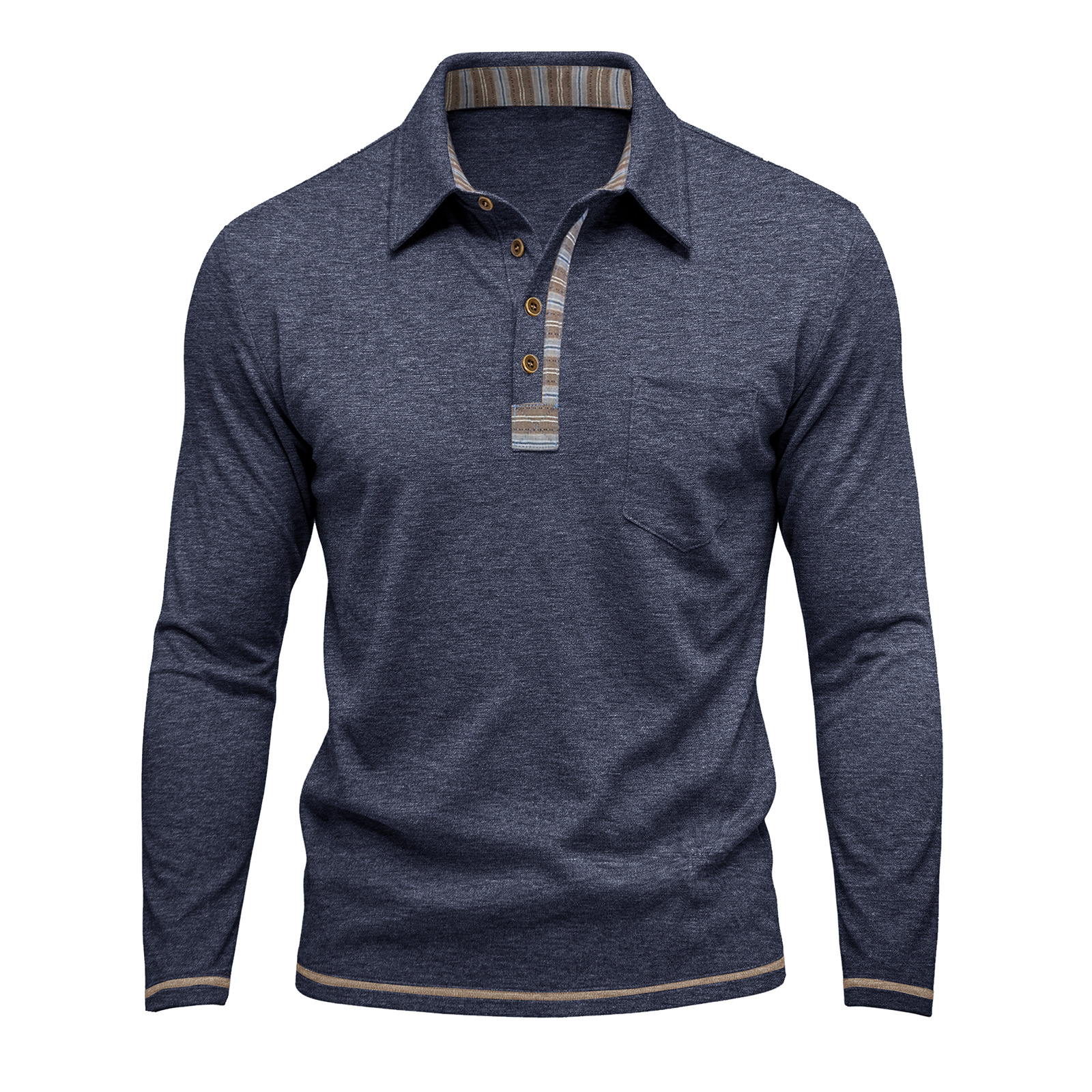 long-sleeve men's polo shirt - Image 3
