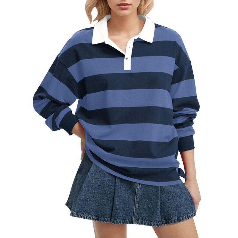 Oversized women's striped rugby shirt - Image 12