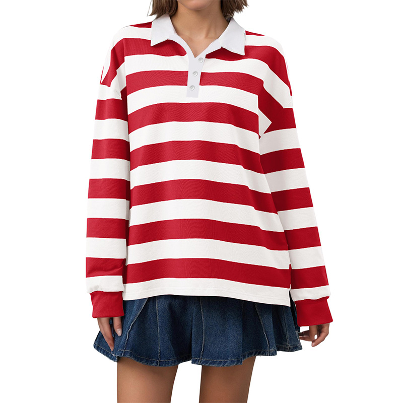 Oversized women's striped rugby shirt - Image 11