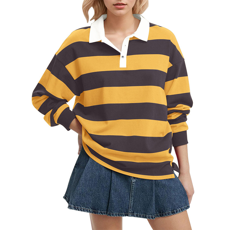 Oversized women's striped rugby shirt