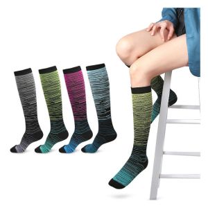 Knee high compression sports socks 2-pairs