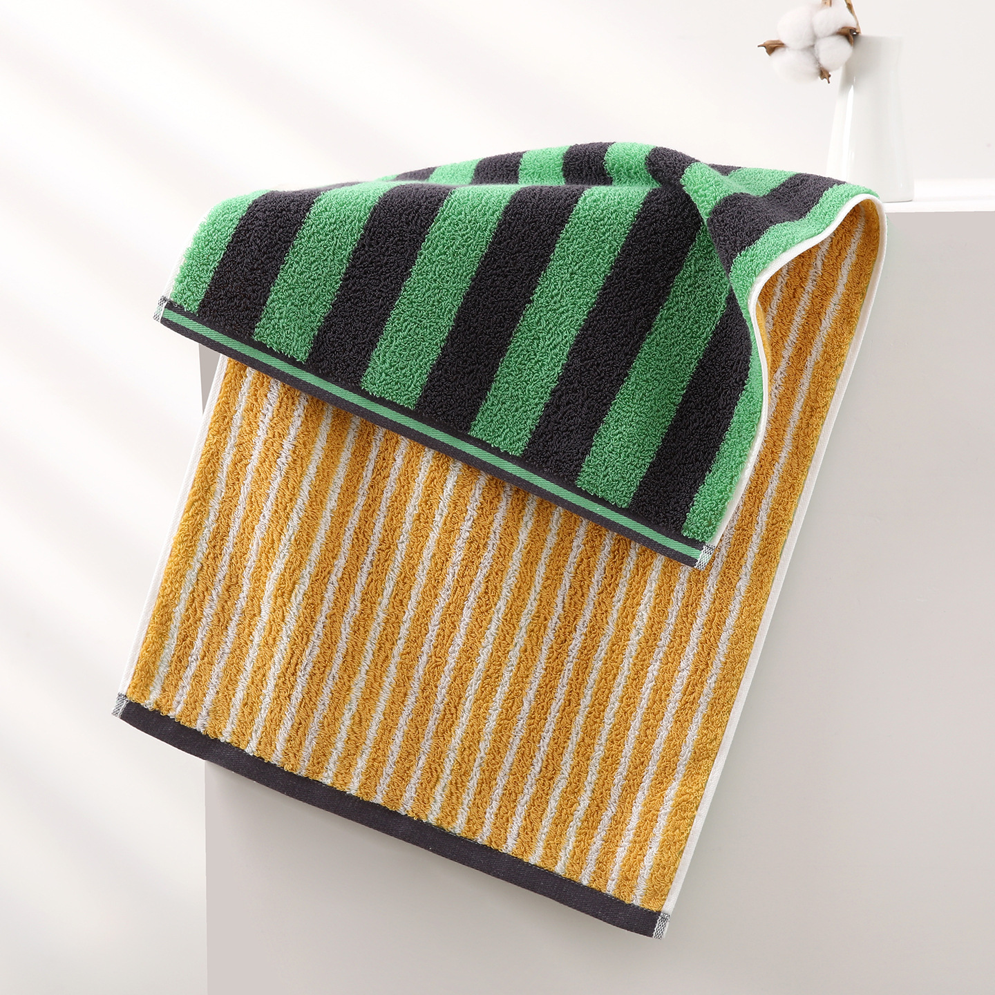 100% cotton striped bathroom towel - Image 10