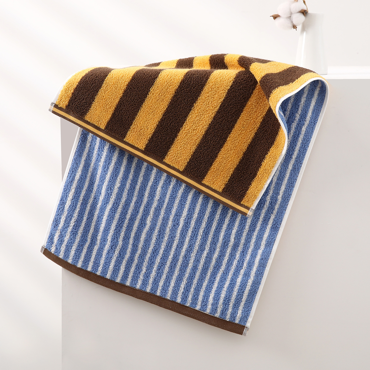 100% cotton striped bathroom towel - Image 11