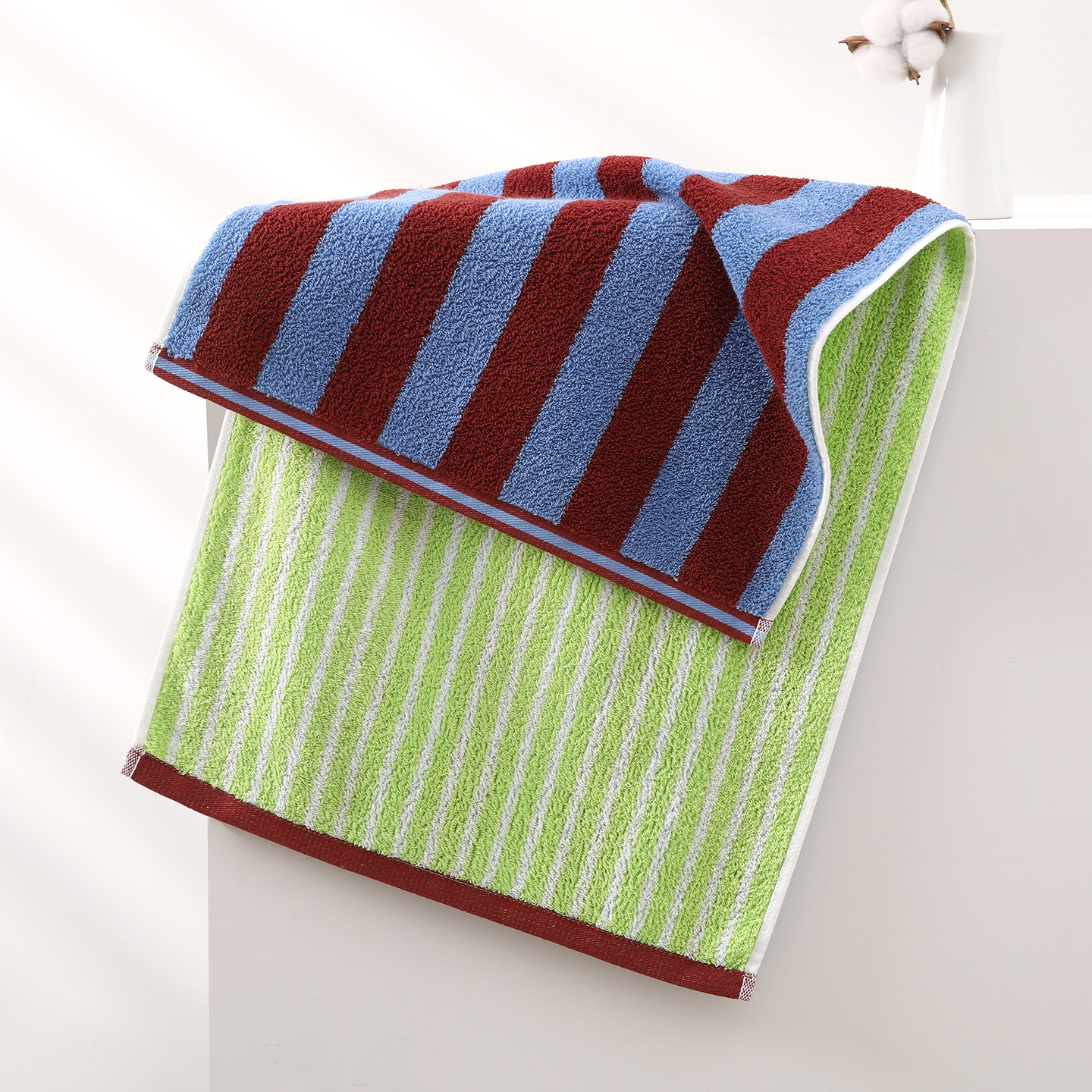 100% cotton striped bathroom towel - Image 7