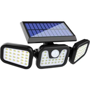 3-head solar LED floodlight with motion sensor