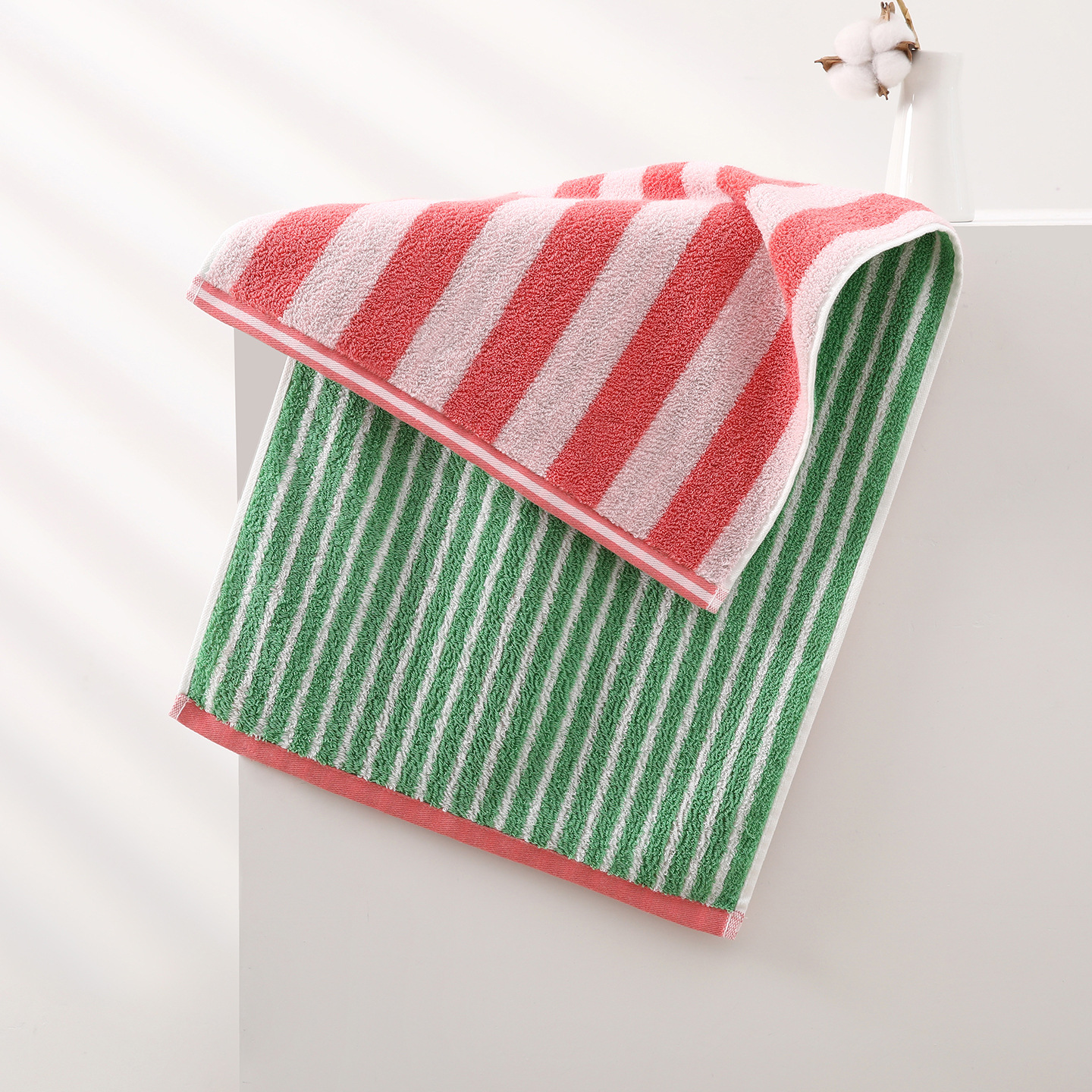 100% cotton striped bathroom towel - Image 8