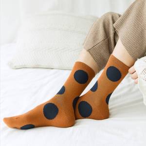 Polka dot cotton women's socks