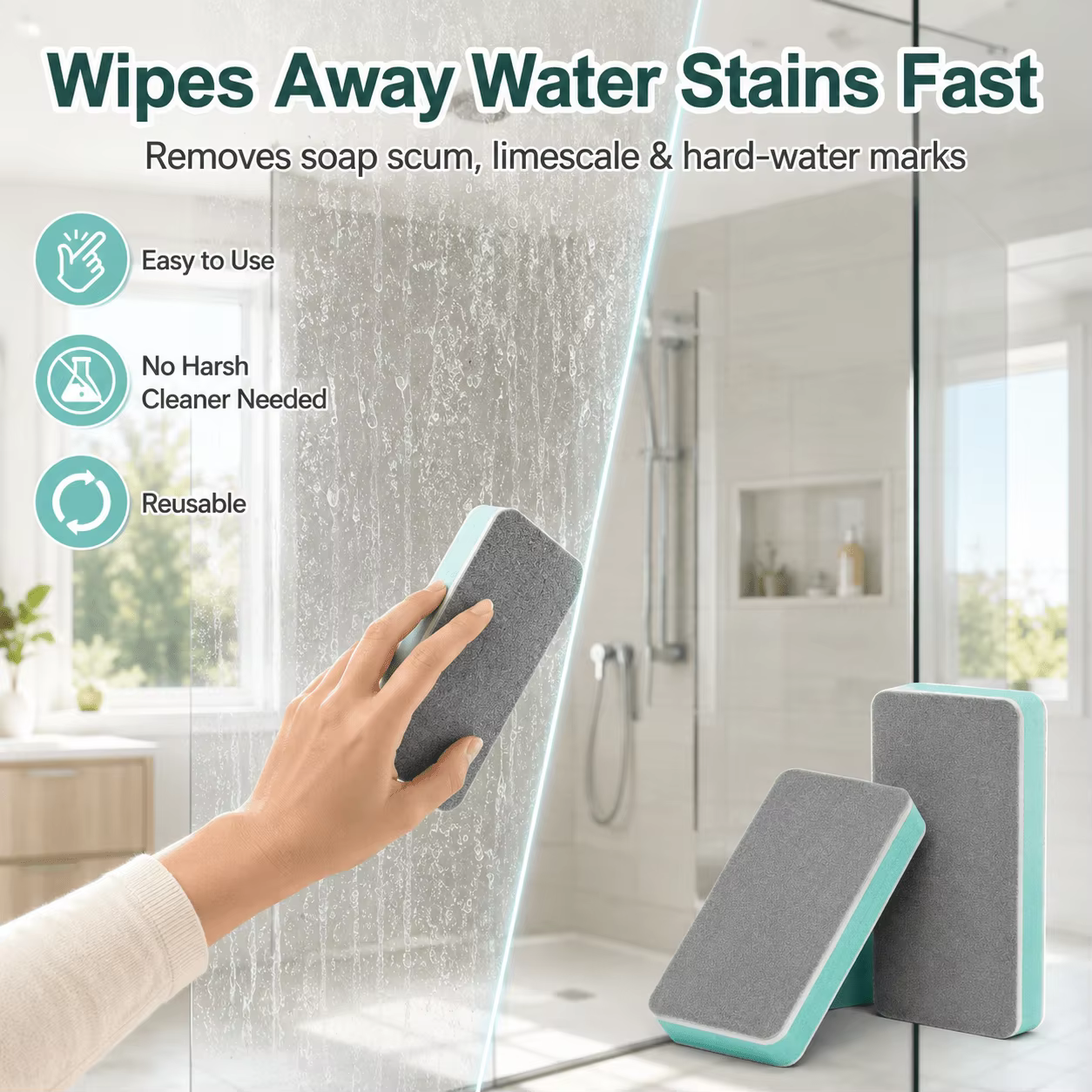 Double-sided limescale and water stain remover sponge - Image 8