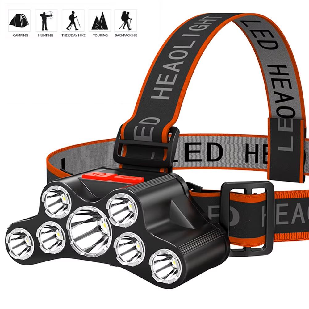 7-LED USB-rechargeable outdoor headlamp - Image 3