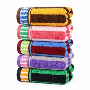 100% cotton striped bathroom towel
